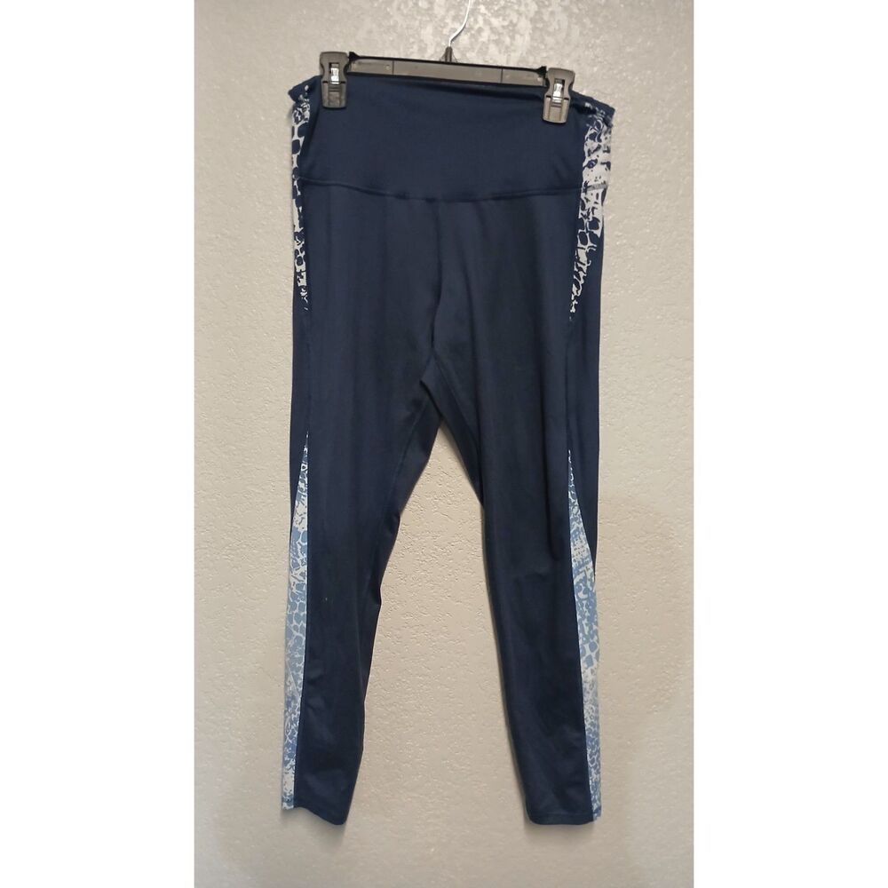 Ladies size XL Champion brand ankle leggings Navy and light blue